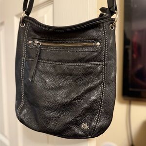 The Sak Black Shoulder Bag with Textured Leather